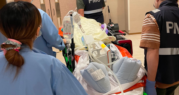 폐질환 환자 에어앰뷸런스로 홍콩에서 인천으로 이송완료