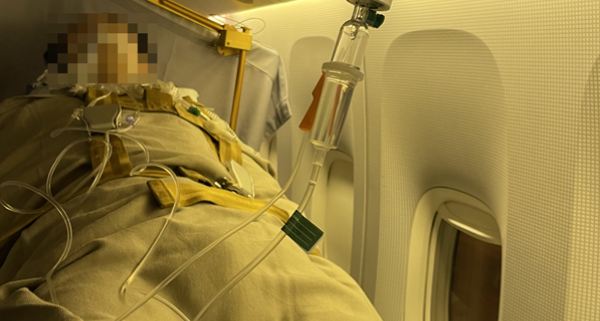 뇌손상 환자 방콕에서 인천으로 이송완료