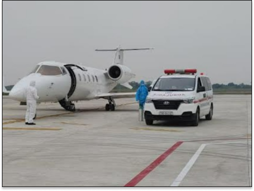 폐렴환자 3명 베트남에서 한국으로 에어앰뷸런스 이송