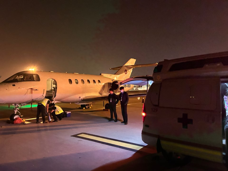 뇌수막염환자 캄보디아에서 한국으로 이송완료