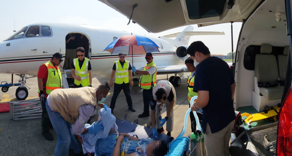 급성호흡증후군 환자 에어앰뷸런스로 자카르타에서 인천으로 이송완료